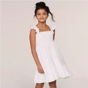 Janie and Jack Girls The Emily Seersucker Smocked White Sundress Size 18-24m